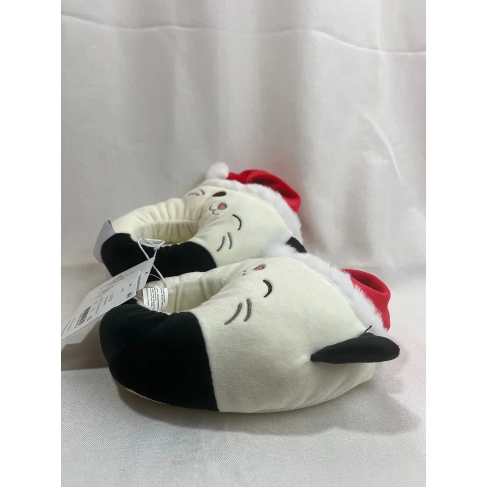 Squishmallows Cam the Cat Santa Hat Christmas Slippers Kids 11/12 Off-White New
